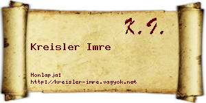 Kreisler Imre névjegykártya
